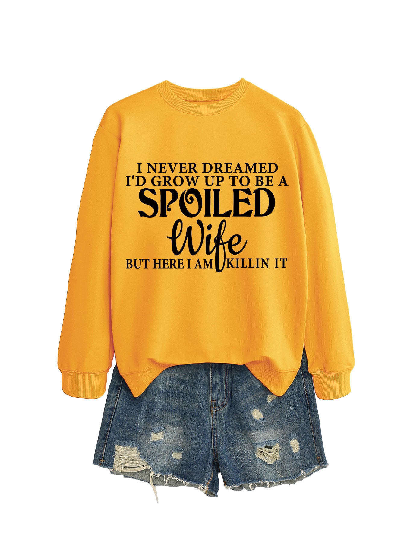 "SPOILED WIFE" Crew Neck Sweatshirt for Women