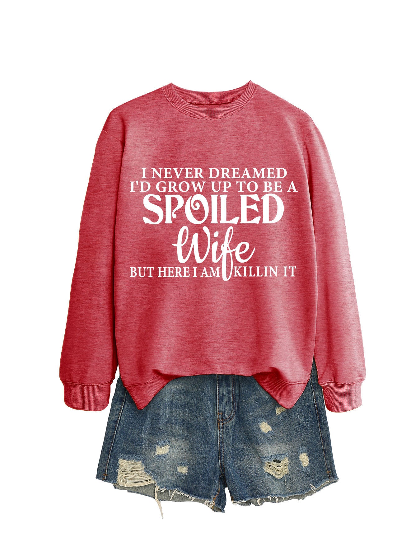 "SPOILED WIFE" Crew Neck Sweatshirt for Women