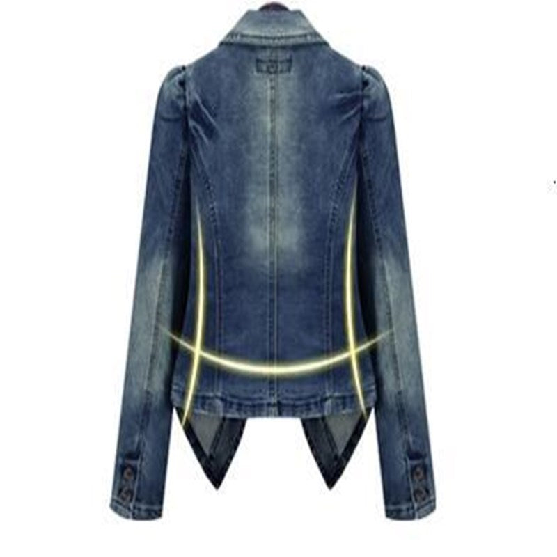 Ladies Denim Jacket | Distressed and Spliced Design