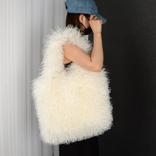 Faux Fur Plush Large Capacity Tote