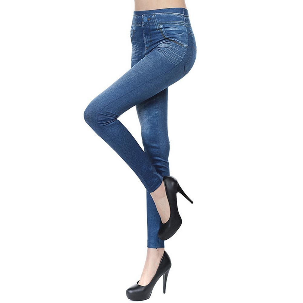 High Waisted Jeggings - Comfortable Denim Leggings