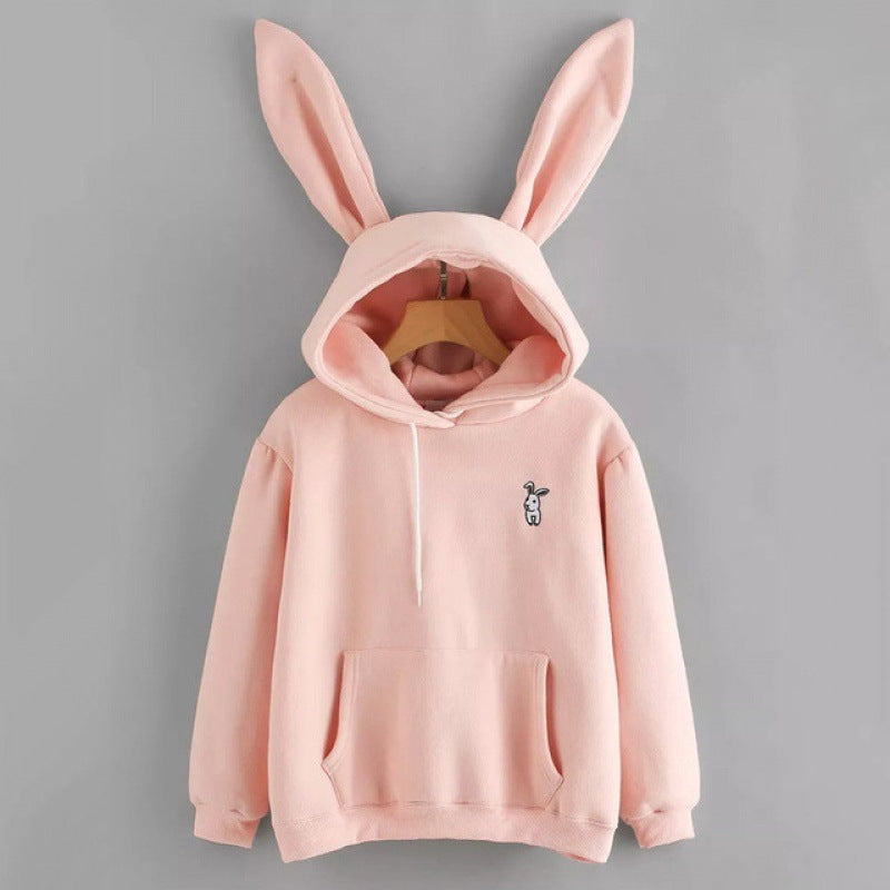 Ladies' Cute Hooded Sweatshirt with Embroidery