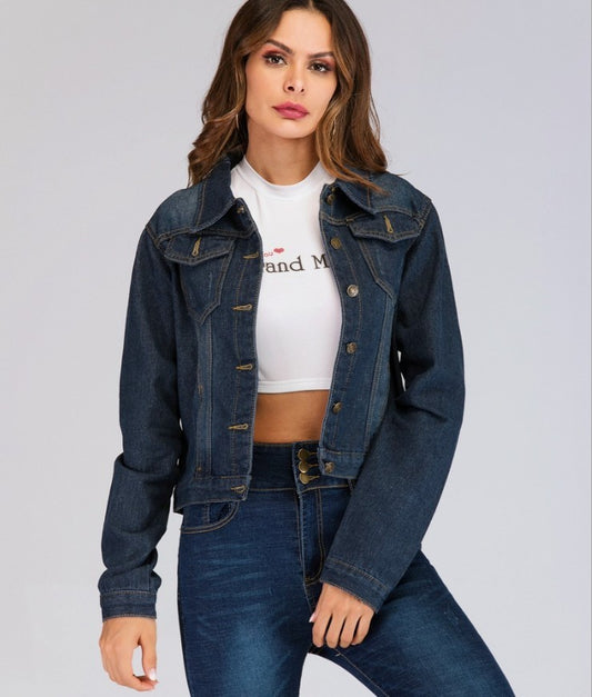 Women's Slim Denim Jacket | Short Loose Fit Denim Jacket