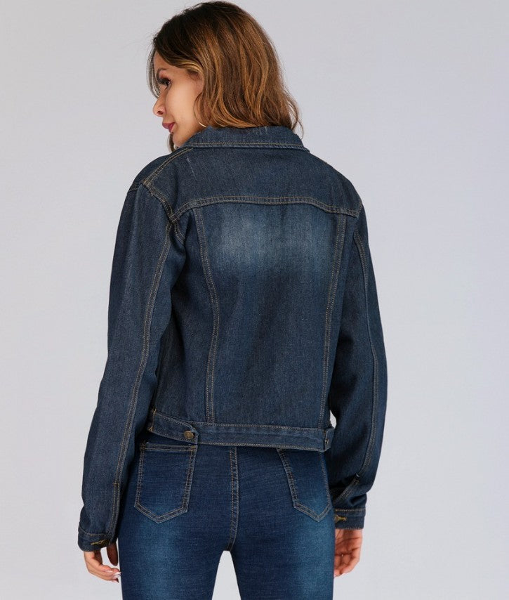 Women's Slim Denim Jacket | Short Loose Fit Denim Jacket