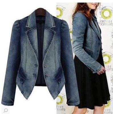 Ladies Denim Jacket | Distressed and Spliced Design