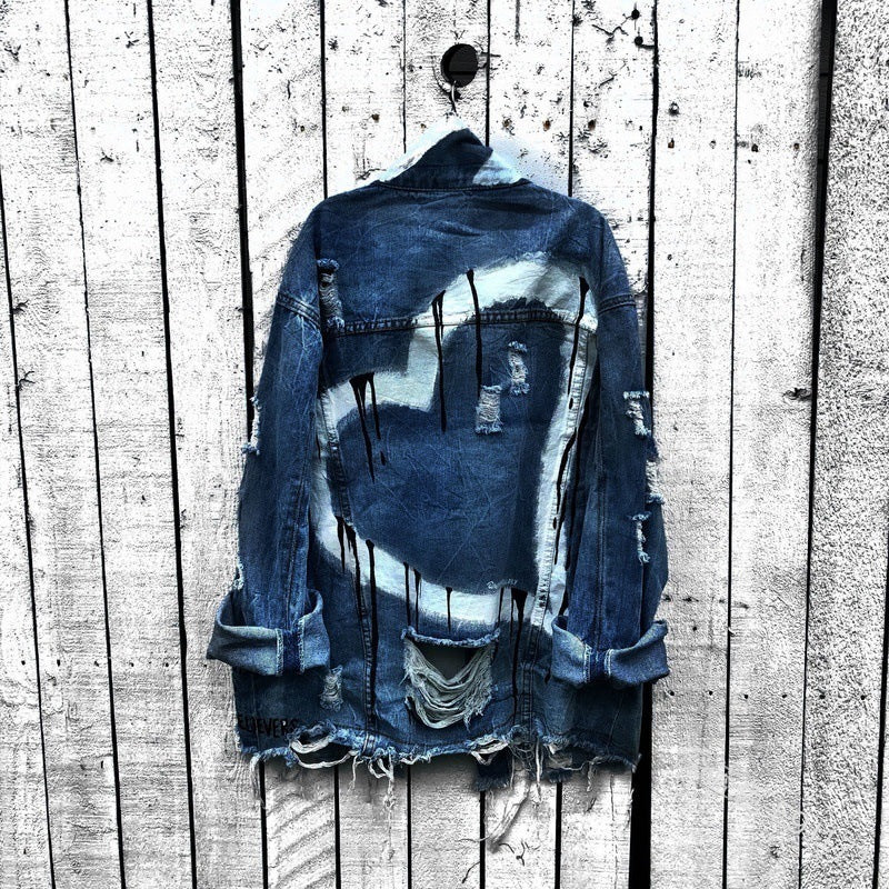 Ripped Denim Jacket | Lightly Distressed Style for a Trendy Look