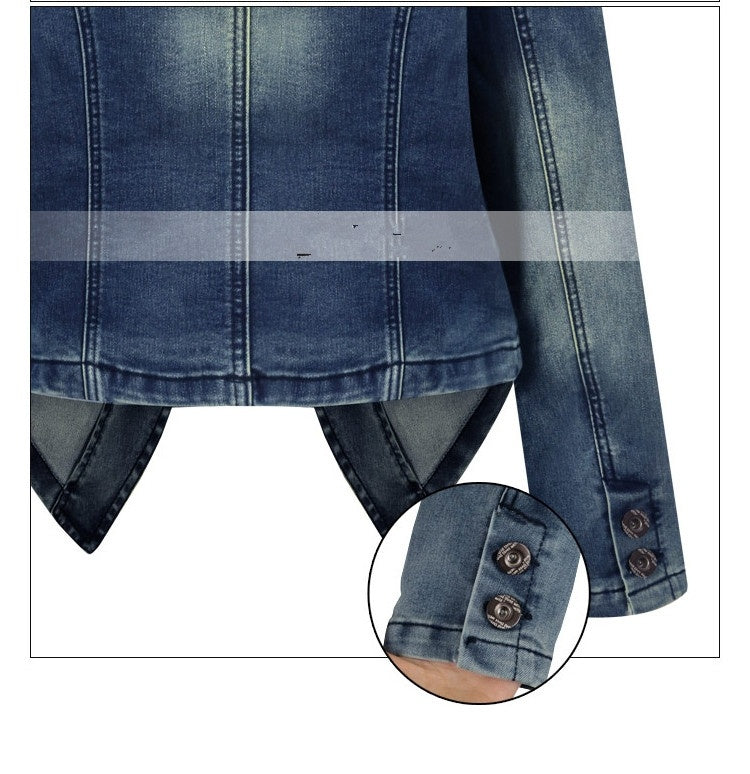 Ladies Denim Jacket | Distressed and Spliced Design