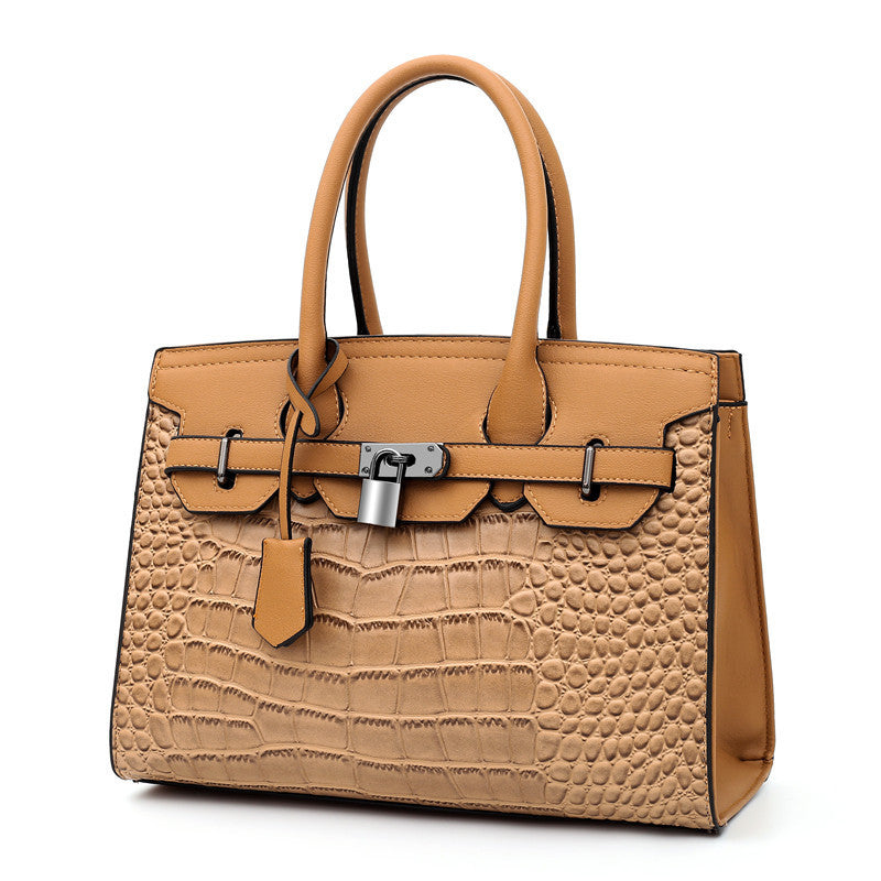 Trendy Shoulder Bag Messenger Handbag - Crocodile Pattern