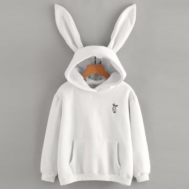 Ladies' Cute Hooded Sweatshirt with Embroidery