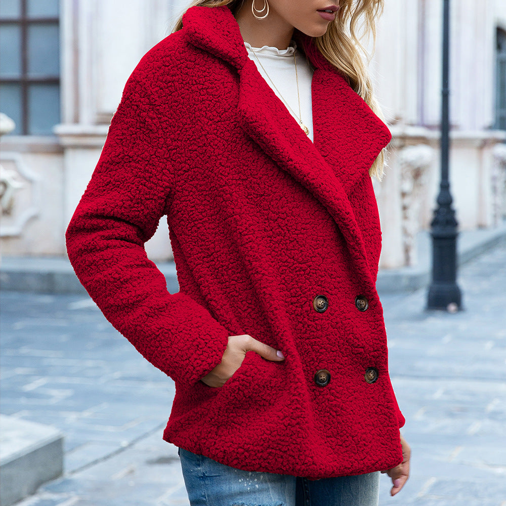 Women's Loose Lapel Fluffy Coat