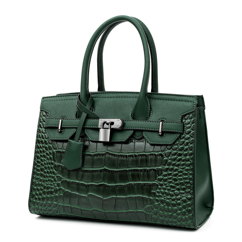 Trendy Shoulder Bag Messenger Handbag - Crocodile Pattern