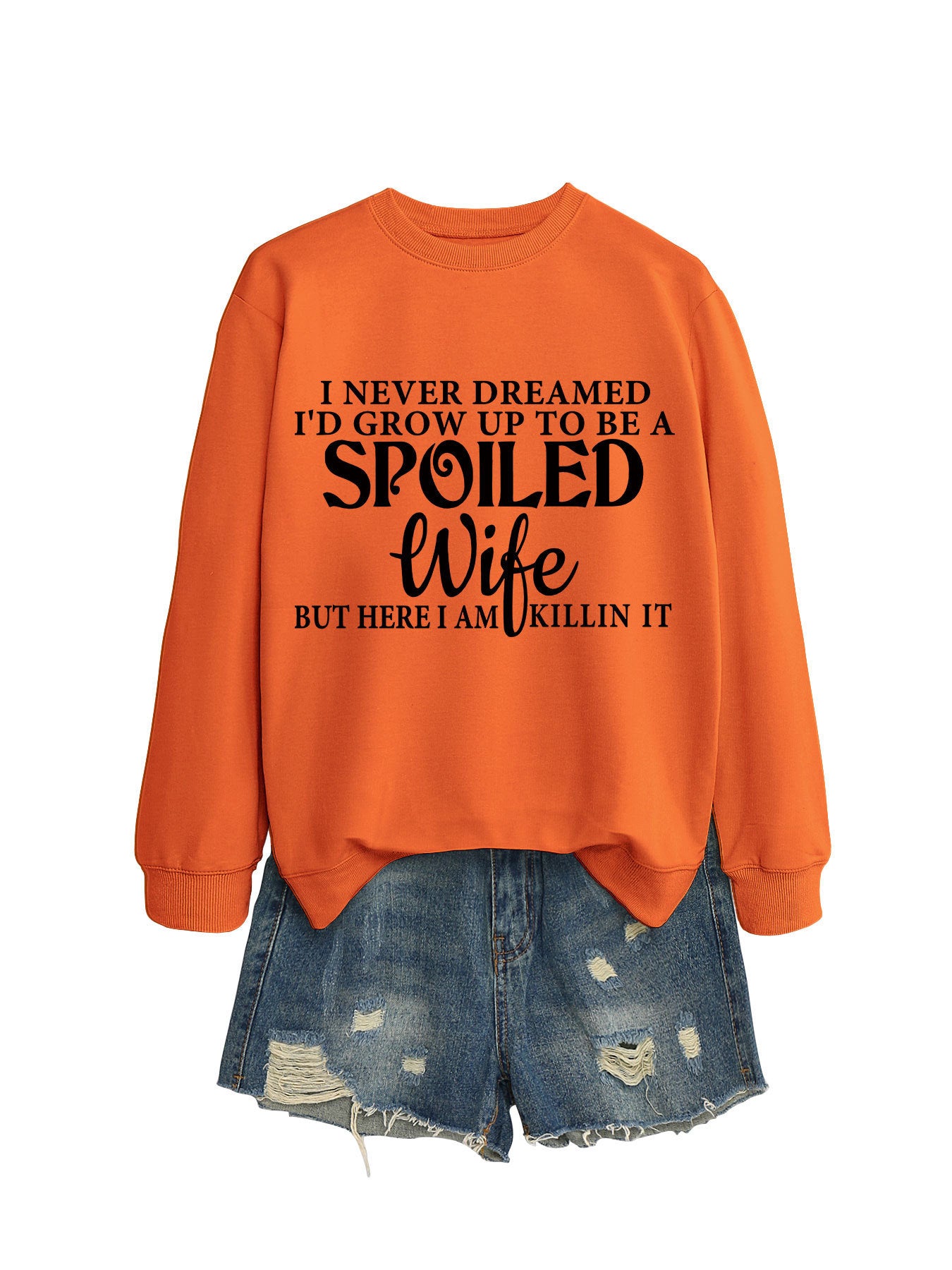 "SPOILED WIFE" Crew Neck Sweatshirt for Women