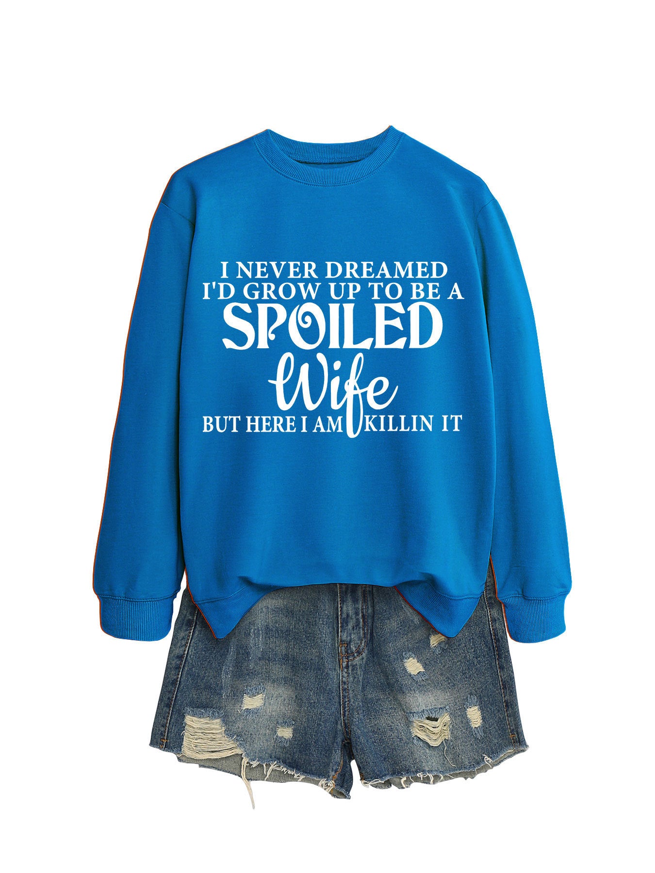 "SPOILED WIFE" Crew Neck Sweatshirt for Women