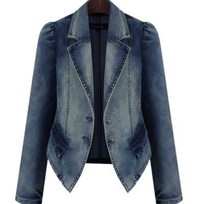 Ladies Denim Jacket | Distressed and Spliced Design