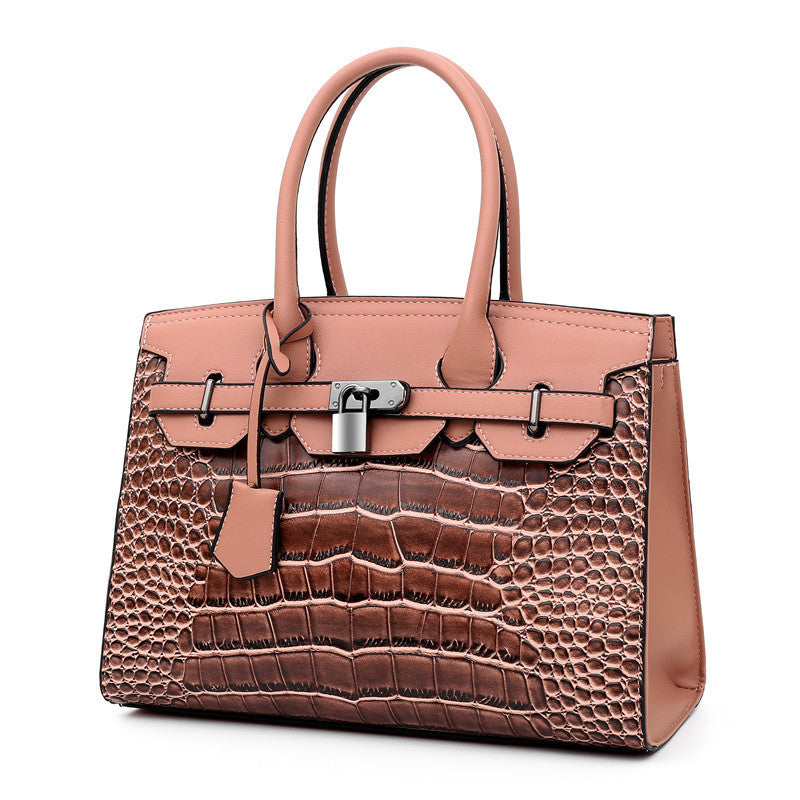 Trendy Shoulder Bag Messenger Handbag - Crocodile Pattern