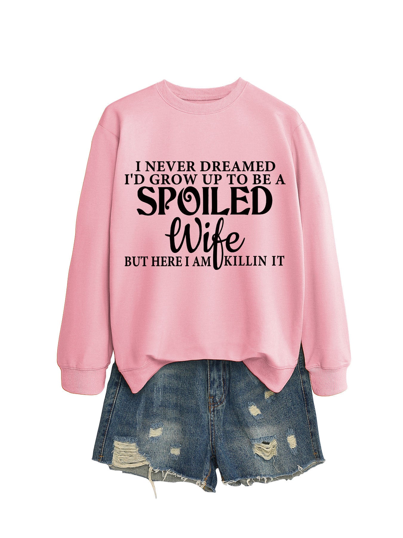 "SPOILED WIFE" Crew Neck Sweatshirt for Women