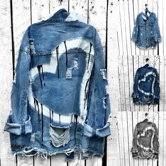 Ripped Denim Jacket | Lightly Distressed Style for a Trendy Look