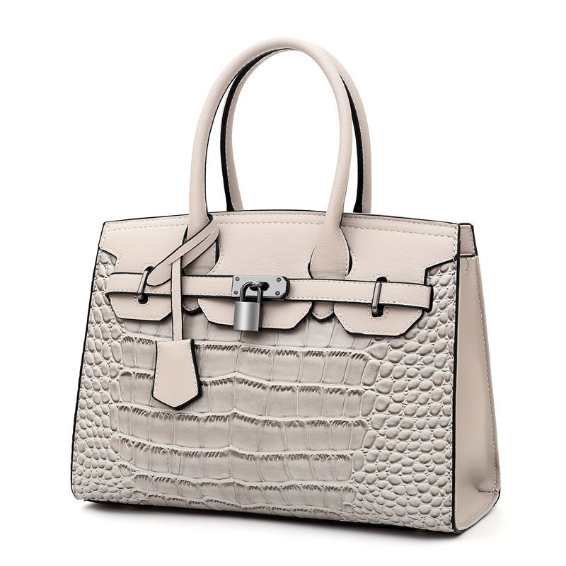 Trendy Shoulder Bag Messenger Handbag - Crocodile Pattern