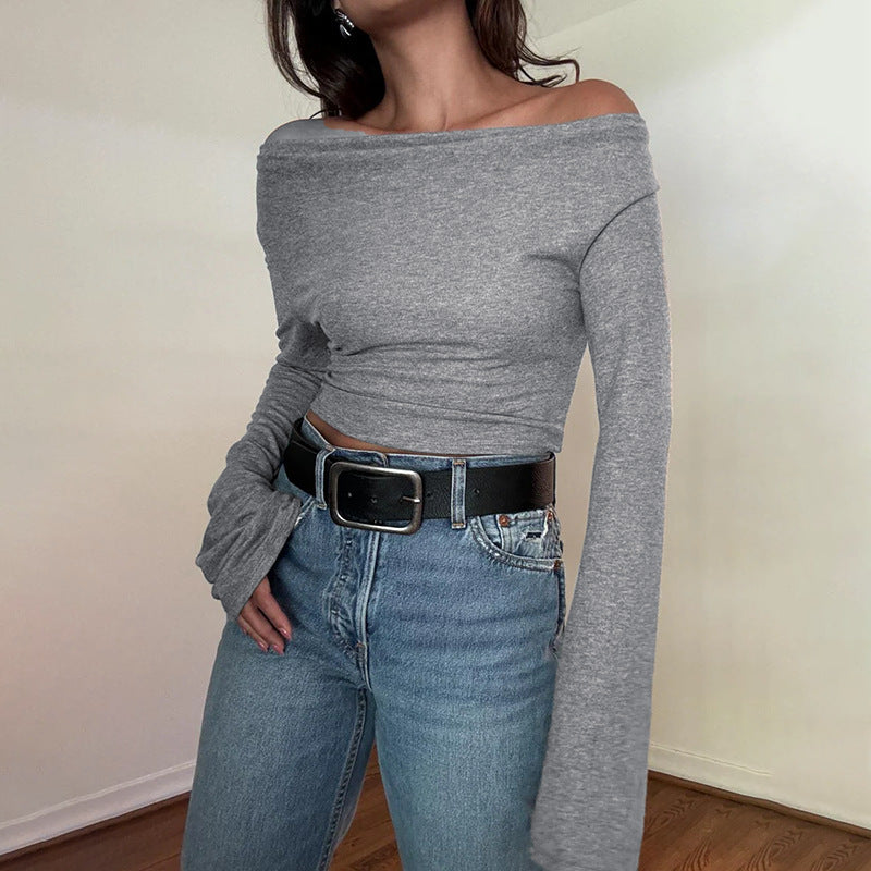 Women's Knitted Pocket Hoodie Long Sleeve T-Shirt