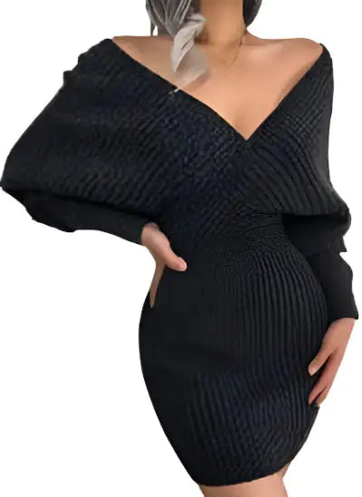 Women's's Long Sleeve Sweater Skirt Two Piece Set Outfits Knitted Suit Solid Suit