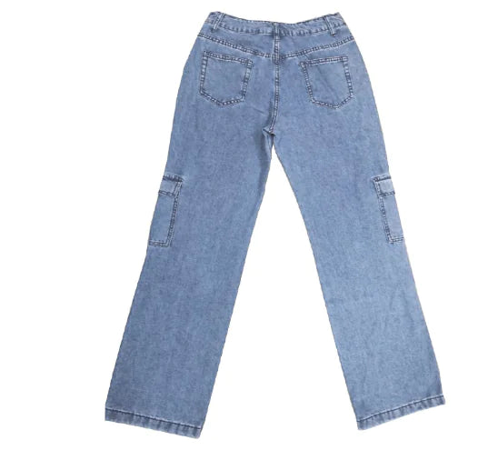 Straight Denim High Waist Pants