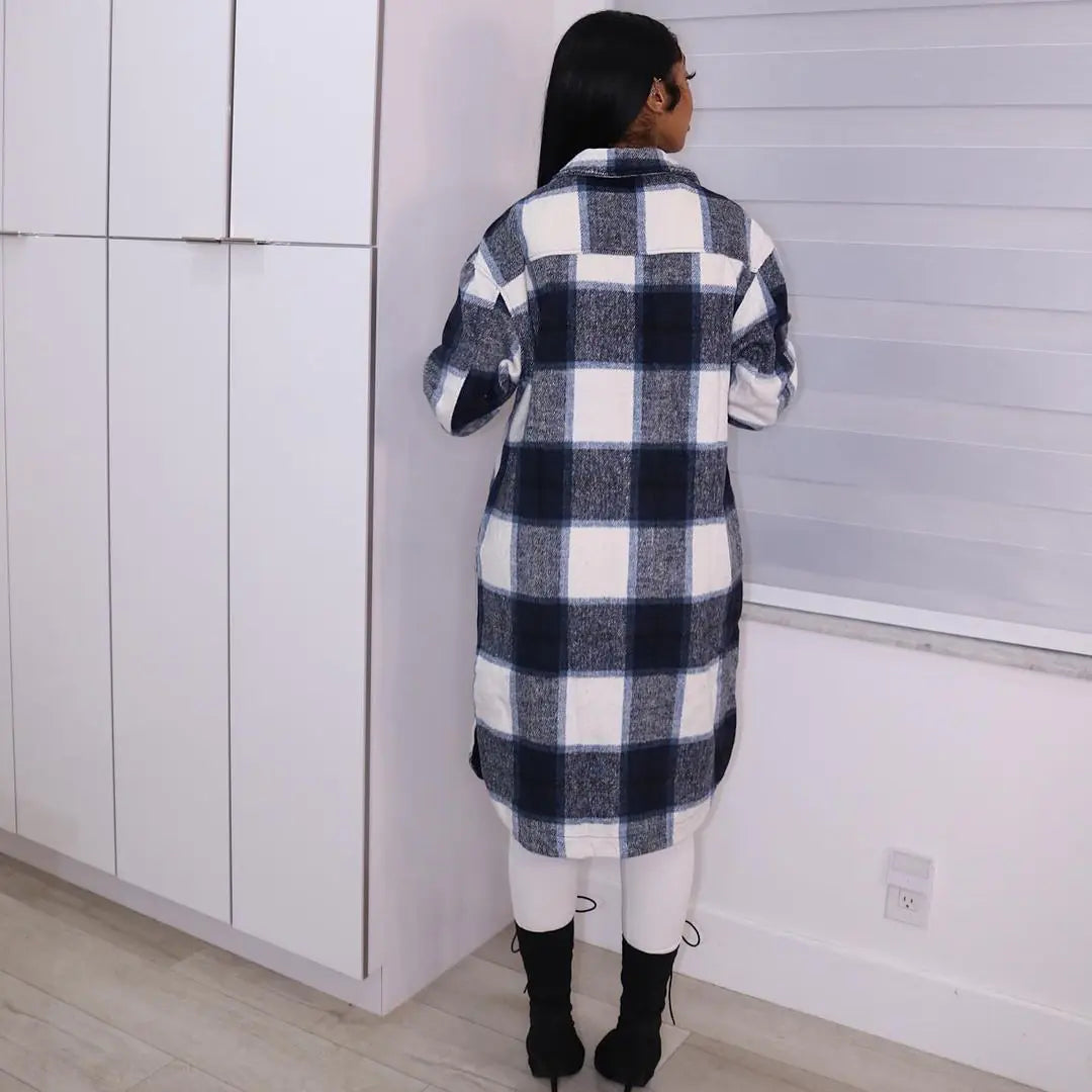 Elegant Checkered Coat