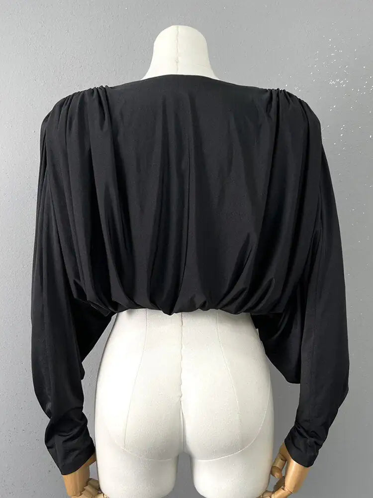 Twist Front Draped Blouse