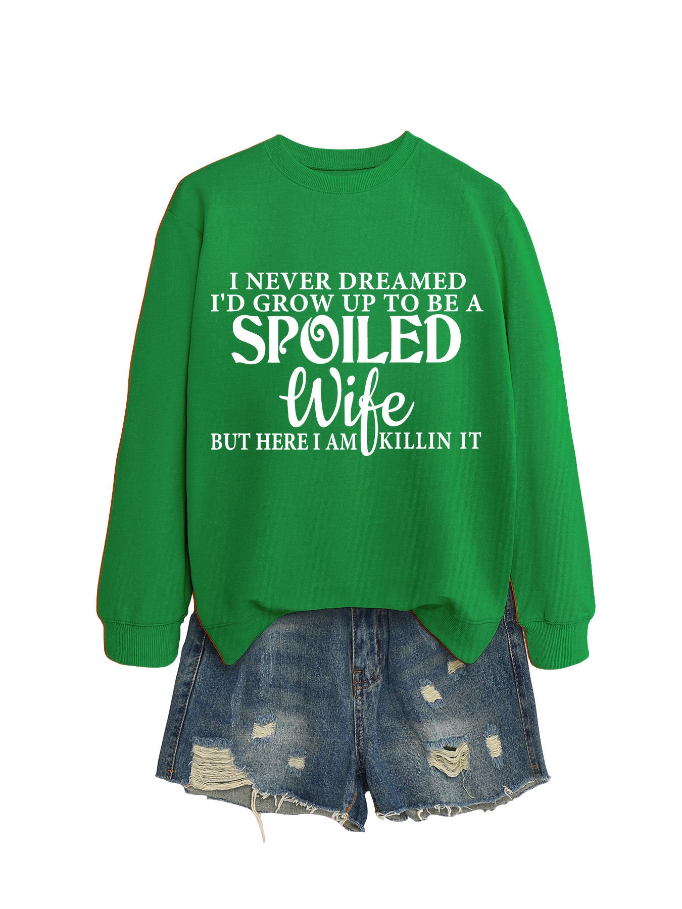 "SPOILED WIFE" Crew Neck Sweatshirt for Women