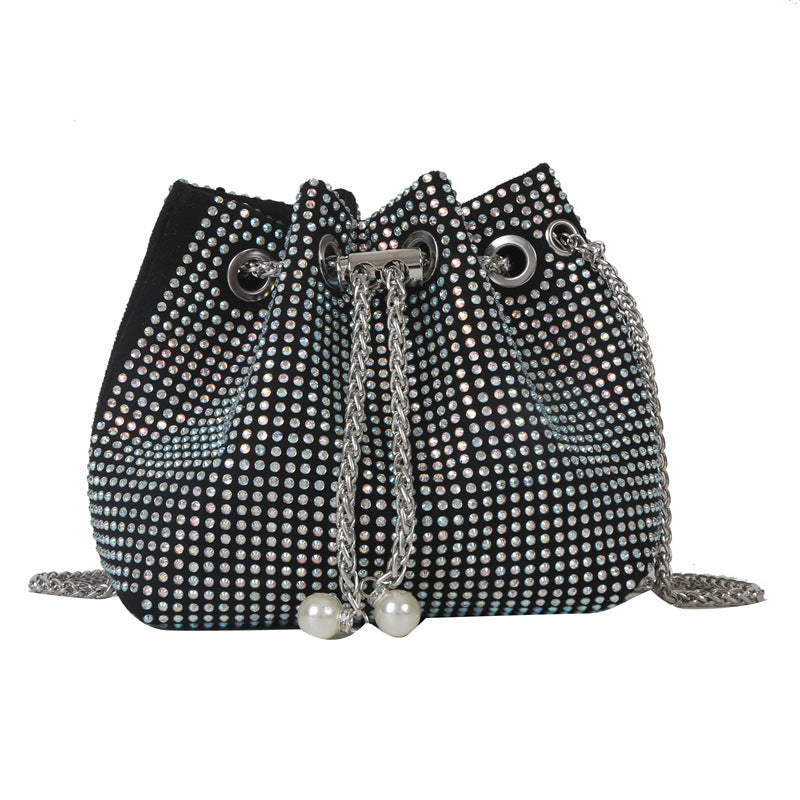 Diamond Drawstring Chain Crossbody Bag