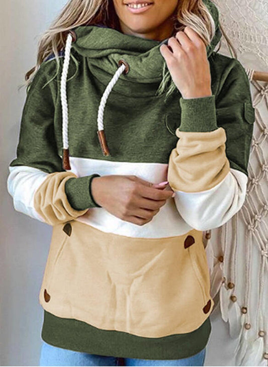 Paneled Hooded Sweatshirt for Women