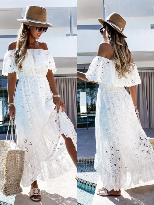 Elegant White Bohemia Summer Maxi Dress