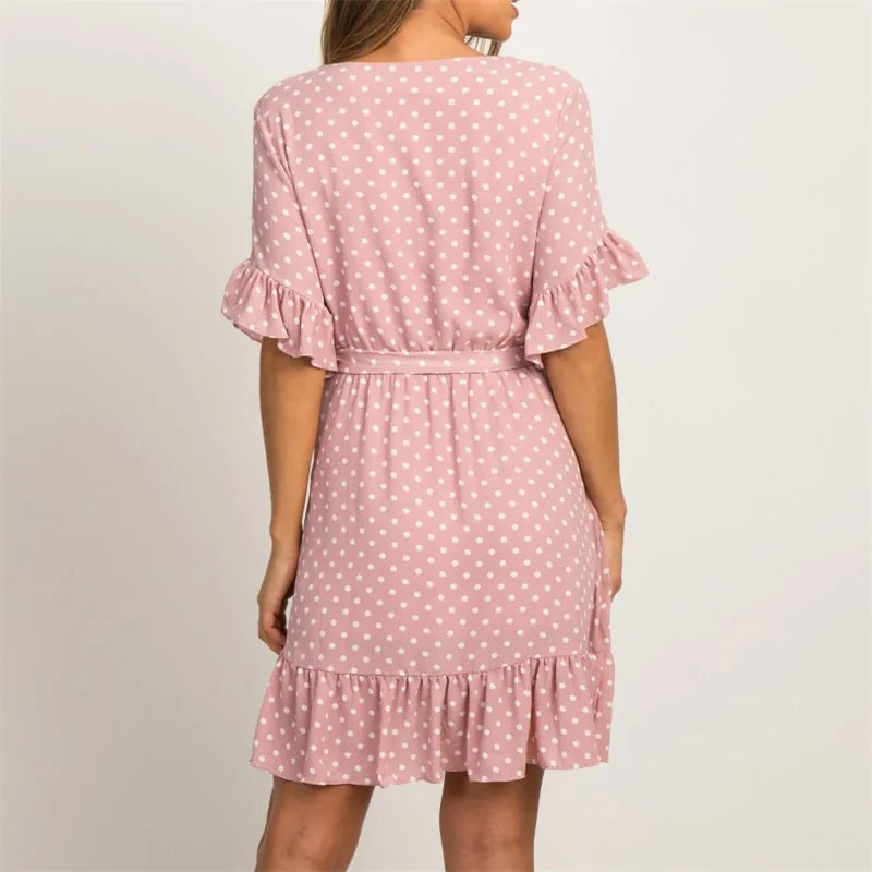 Polka Dot Ruffle Mini Dress