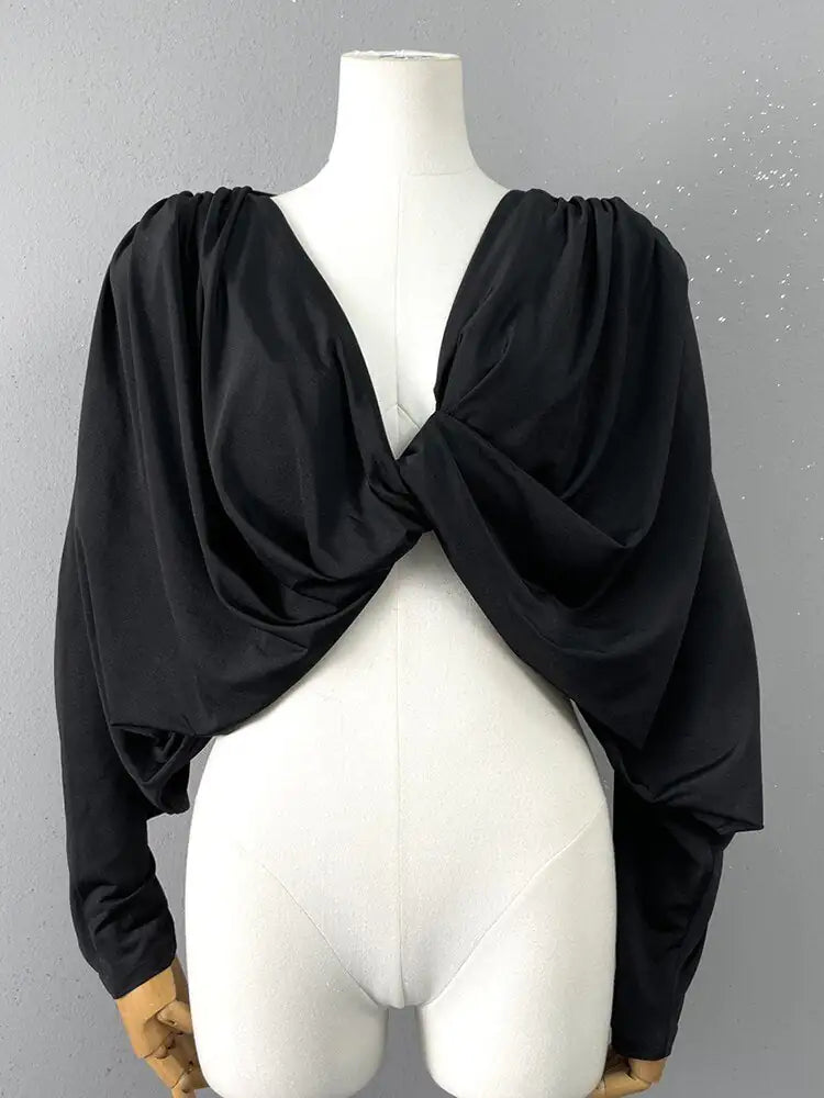 Twist Front Draped Blouse