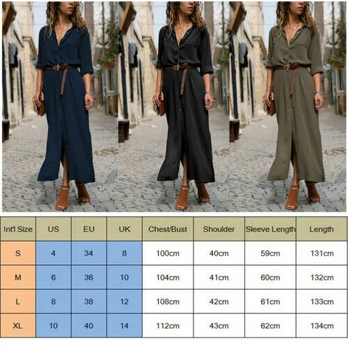 Women's Solid Color V-Neck Maxi Beach Dress